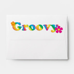 Groovy and Flowers Bright Colors 60s Hippie Design Envelope