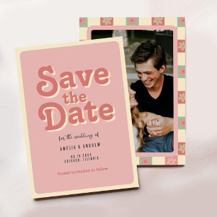 Groovy and Retro 70s Wedding Save The Date