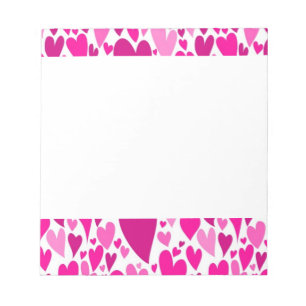 Groovy and Romantic Pink Hearts Valentine's Day Notepad