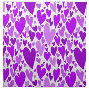 Groovy and Romantic Purple Hearts Valentine's Day Napkin