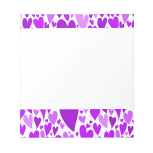 Groovy and Romantic Purple Hearts Valentine's Day Notepad