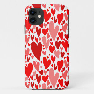 Groovy and Romantic Red Hearts Valentine's Day iPhone 11 Case