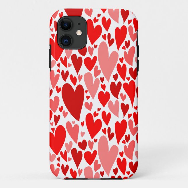 Groovy and Romantic Red Hearts Valentine's Day Case-Mate iPhone Case (Back)