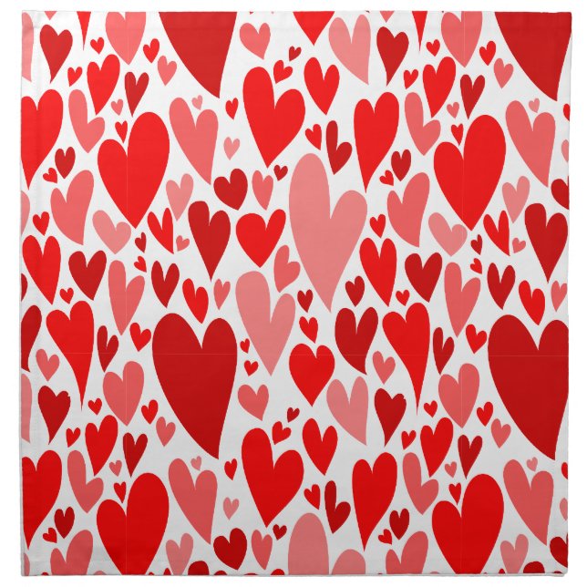 Groovy and Romantic Red Hearts Valentine's Day Napkin (Front)