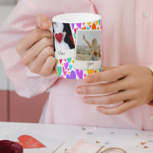 Groovy and Romantic Vibrant Heart Valentine Photo Coffee Mug