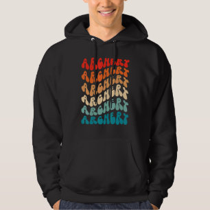 Groovy Archery Archer Girl Women Retro 70s Hippie Hoodie