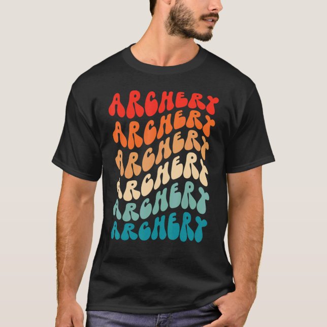 Groovy Archery Archer Girl Women Retro 70s Hippie  T-Shirt (Front)