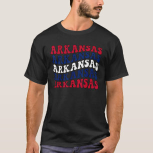 Groovy Arkansas State Home I Love Arkansas Flag Pa T-Shirt
