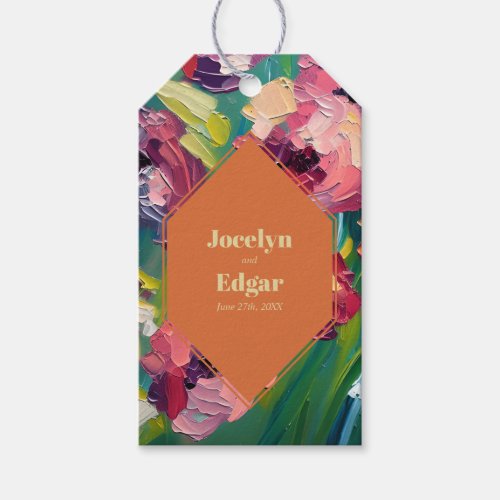 Groovy Art Deco Geometric Wedding Thank You Gift Tags