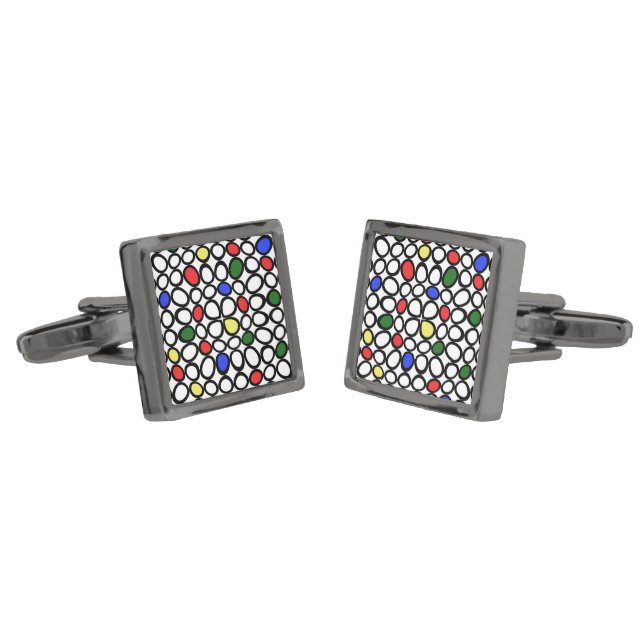 Groovy Art Retro Style Cufflinks (Angled)
