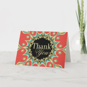 Groovy Arty Sunflower Unique Thank You Card