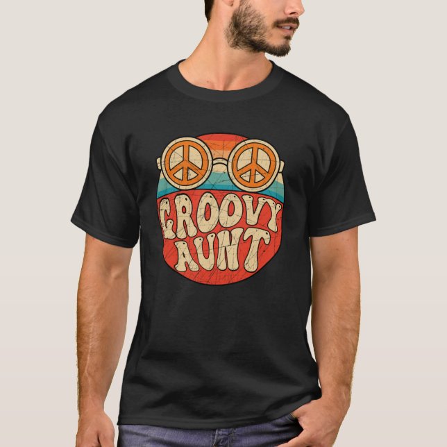 Groovy Aunt 70s Aesthetic Nostalgia 1970 s Retro M T-Shirt (Front)