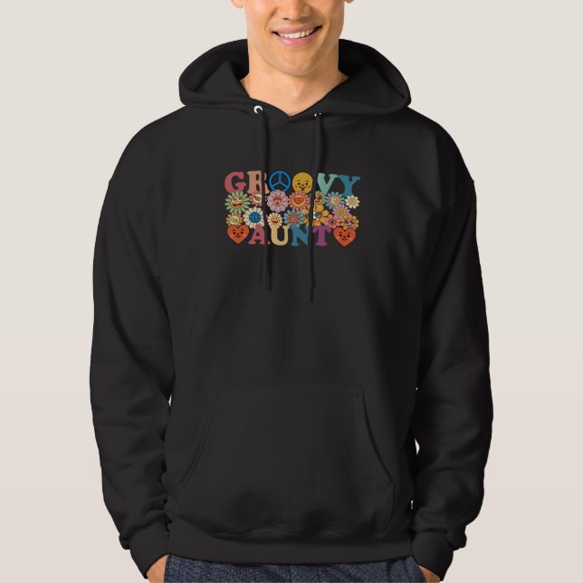 Groovy aunt Retro Matching Family Father s Day Mot Hoodie (Front)