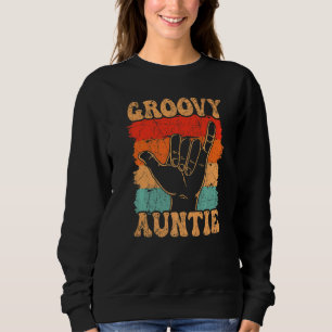 Groovy Auntie 70s Aesthetic Nostalgia 1970's Retro Sweatshirt