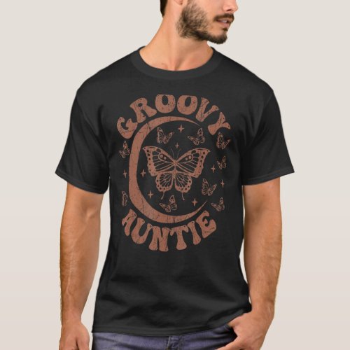 Groovy Auntie 70s Aesthetic Nostalgia 1970s Retro T_Shirt