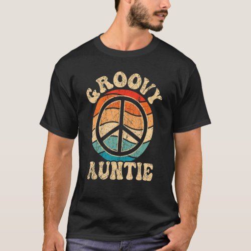 Groovy Auntie 70s Esthetic Nostalgia 1970s Retro T_Shirt