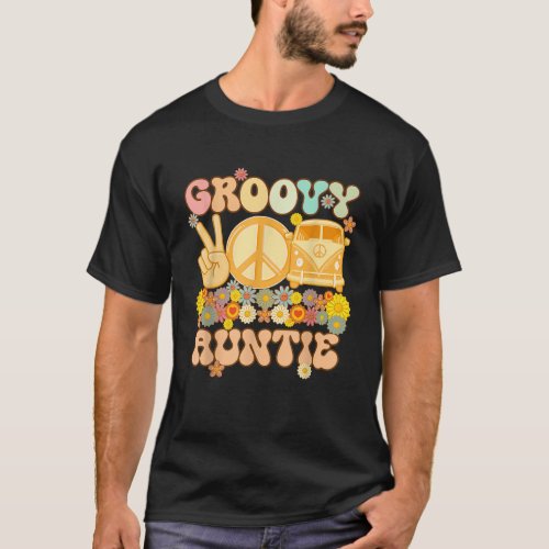 Groovy Auntie Retro Matching Family Baby Shower Mo T_Shirt
