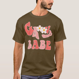 Groovy Babe Groovy Bride Hippie Boho Flower  T-Shirt