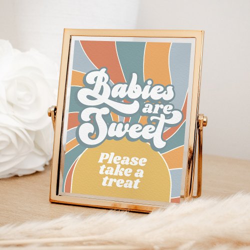 Groovy Babies are Sweet Please Take A Treat Shower Poster
