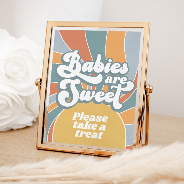 Groovy Babies are Sweet Please Take A Treat Shower Poster (Creator Uploaded)