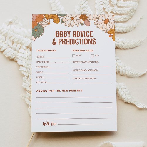 Groovy Baby Advice and Predictions Card