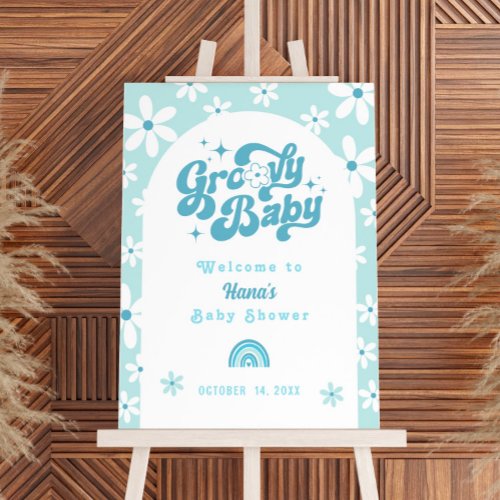 Groovy Baby Boho Arch Baby Shower Welcome Sign