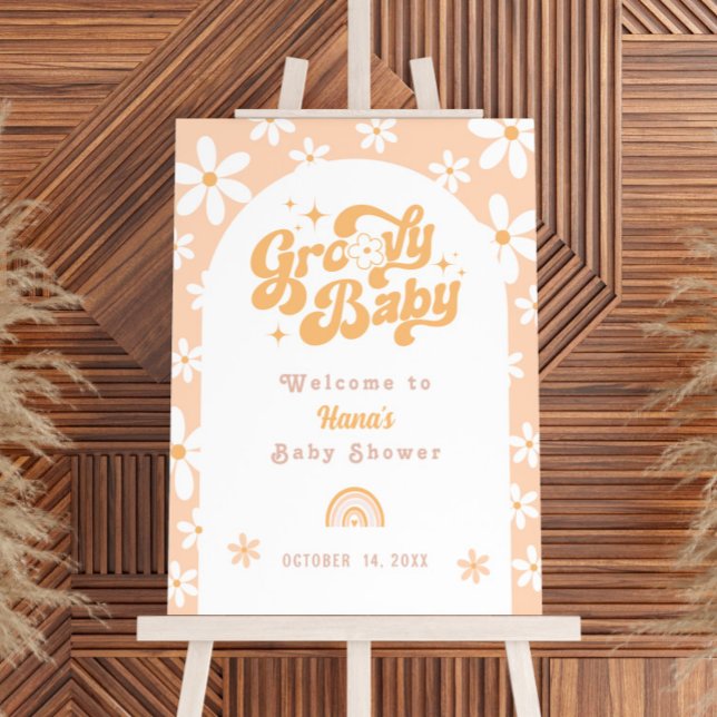 Groovy Baby Boho Arch Baby Shower Welcome Sign (Creator Uploaded)