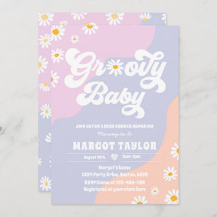 Groovy Baby Daisy Boho Hippy Vibes Baby Shower Invitation