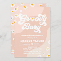 Groovy Baby Daisy Boho Hippy Vibes  Baby Shower Invitation