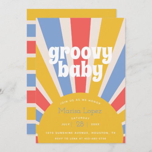 Groovy Baby Hippie Baby Shower Invitation