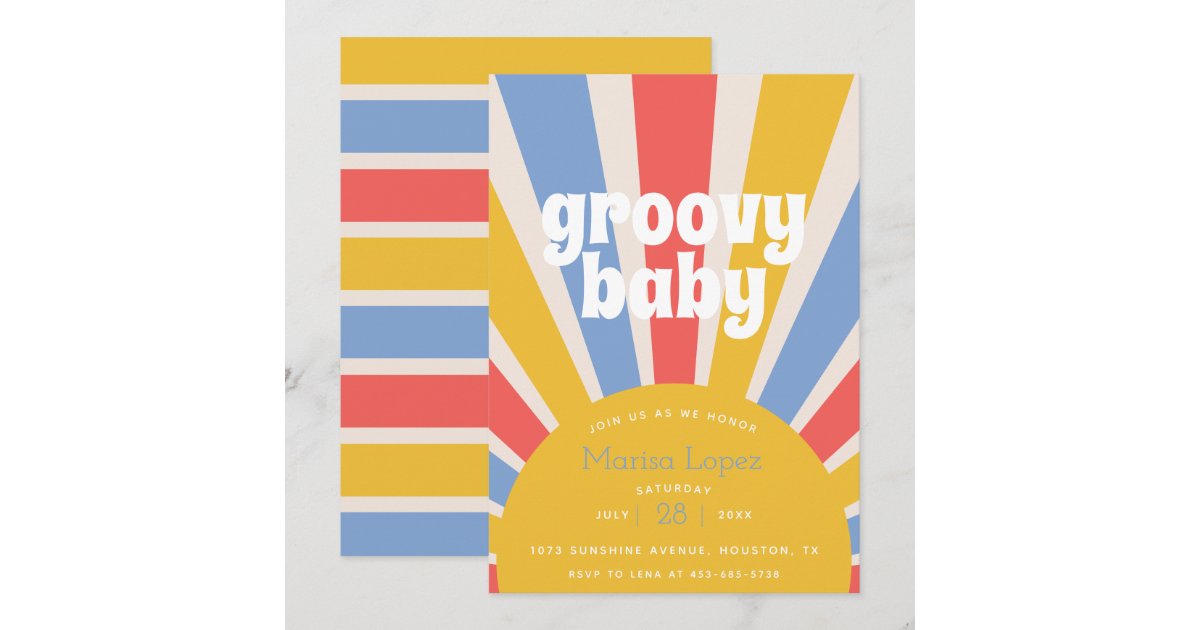 Groovy Baby Hippie Baby Shower Invitation Zazzle