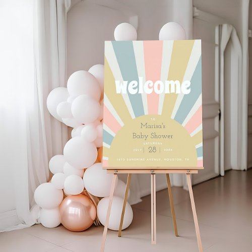 Groovy Baby Hippie Retro Baby Shower Welcome Foam Board