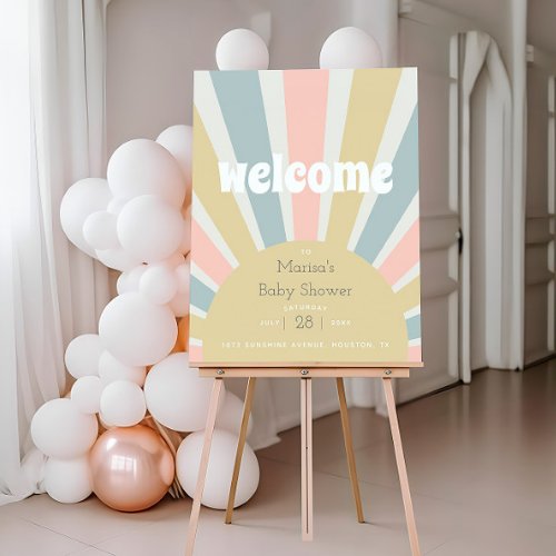 Groovy Baby Hippie Retro Baby Shower Welcome Foam Board