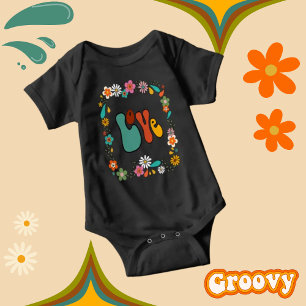 Groovy Baby LOVE flower power 70's inspired Bodysuit
