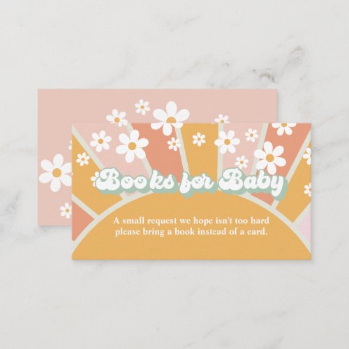 Groovy Baby Retro Baby Shower Book Request Enclosu Enclosure Card