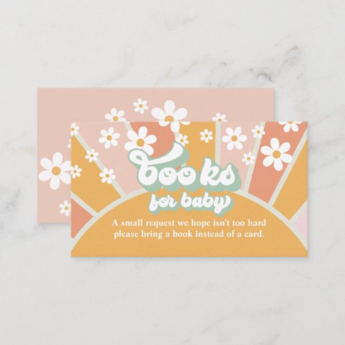 Groovy Baby Retro Baby Shower Book Request Enclosu Enclosure Card