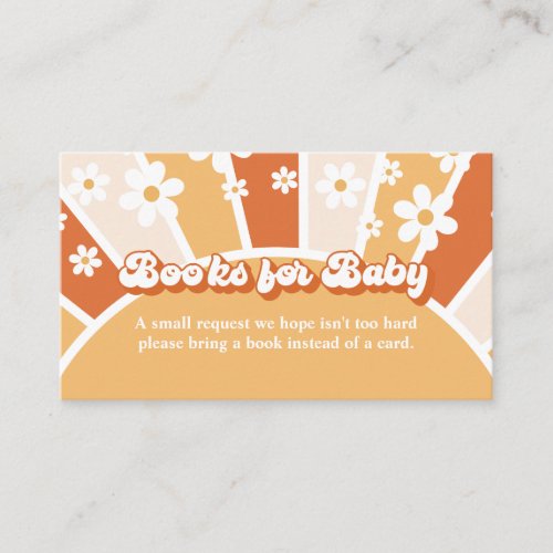 Groovy Baby Retro Baby Shower Book Request Enclosu Enclosure Card