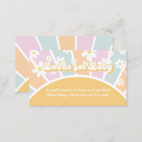 Groovy Baby Retro Baby Shower Book Request Enclosure Card