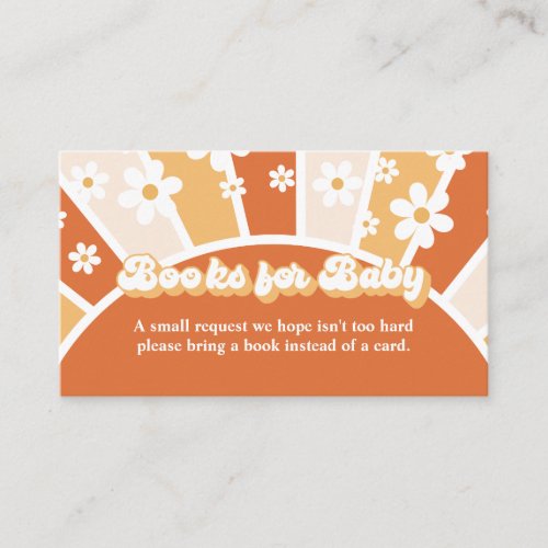 Groovy Baby Retro Baby Shower Book Request Enclosure Card