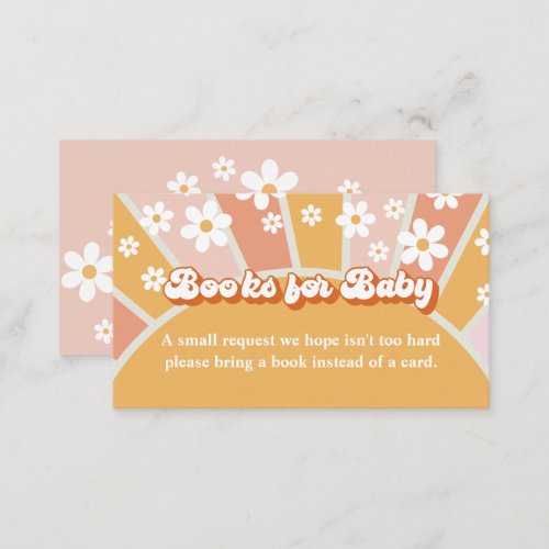 Groovy Baby Retro Baby Shower Books for Baby Enclosure Card