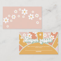 Groovy Baby Retro Baby Shower Diaper raffle Enclosure Card