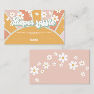 Groovy Baby Retro Baby Shower Diaper raffle Enclosure Card