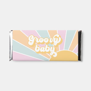 Groovy Baby Retro pastel sunshine baby shower Hershey Bar Favors
