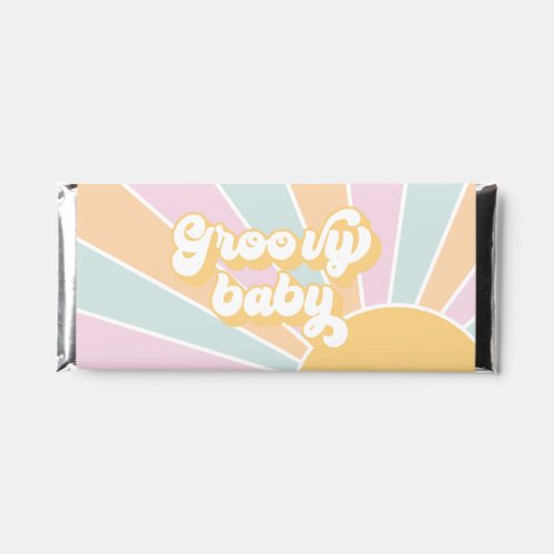 Groovy Baby Retro pastel sunshine baby shower Hershey Bar Favors