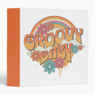 Groovy Baby retro style design 3 Ring Binder