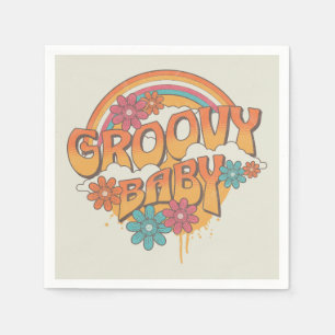 Groovy Baby retro style design Napkins