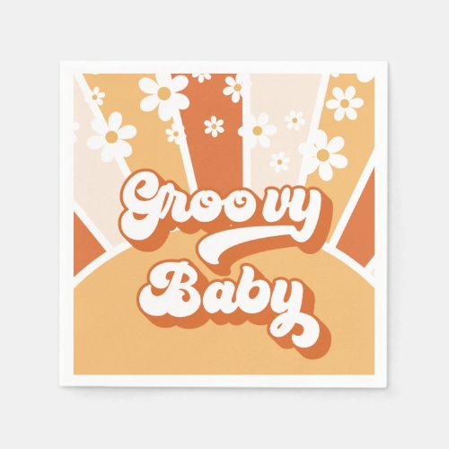 Groovy Baby Retro Sunshine Baby Shower Napkins