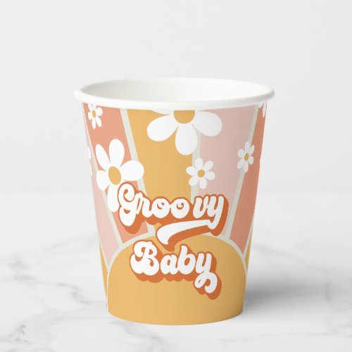 Groovy Baby Retro Sunshine Baby Shower Paper Cups