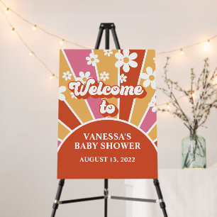 Groovy Baby Retro Sunshine Baby Shower Welcome Foam Board