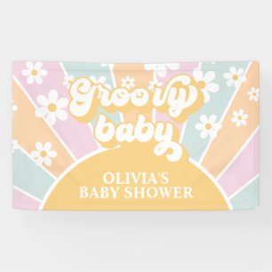 Groovy Baby Retro Sunshine Pastel Daisy Banner